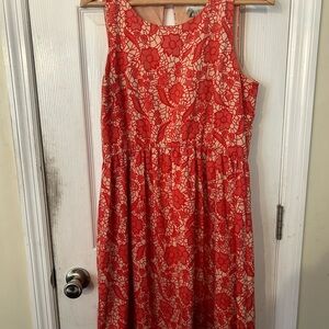 Red Floral Lace Dress